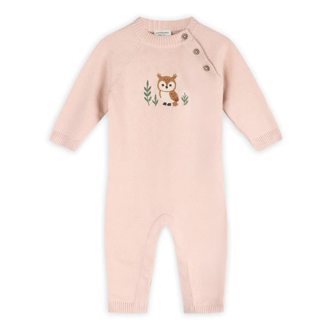 OWL EMBROIDERED KNIT JUMPSUIT