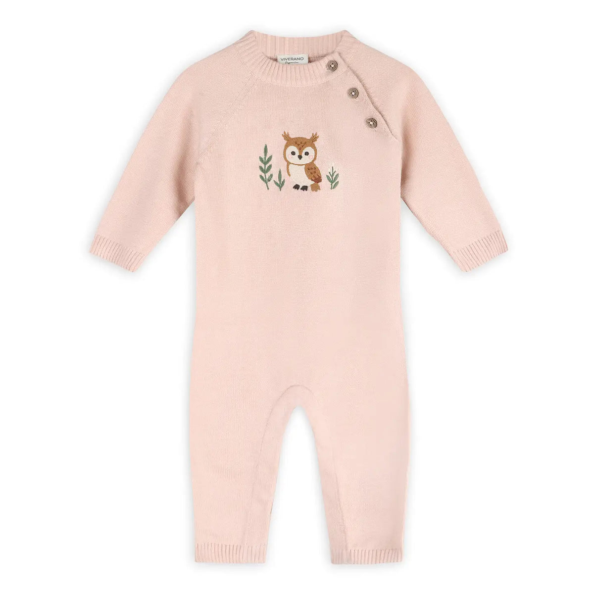 OWL EMBROIDERED KNIT JUMPSUIT