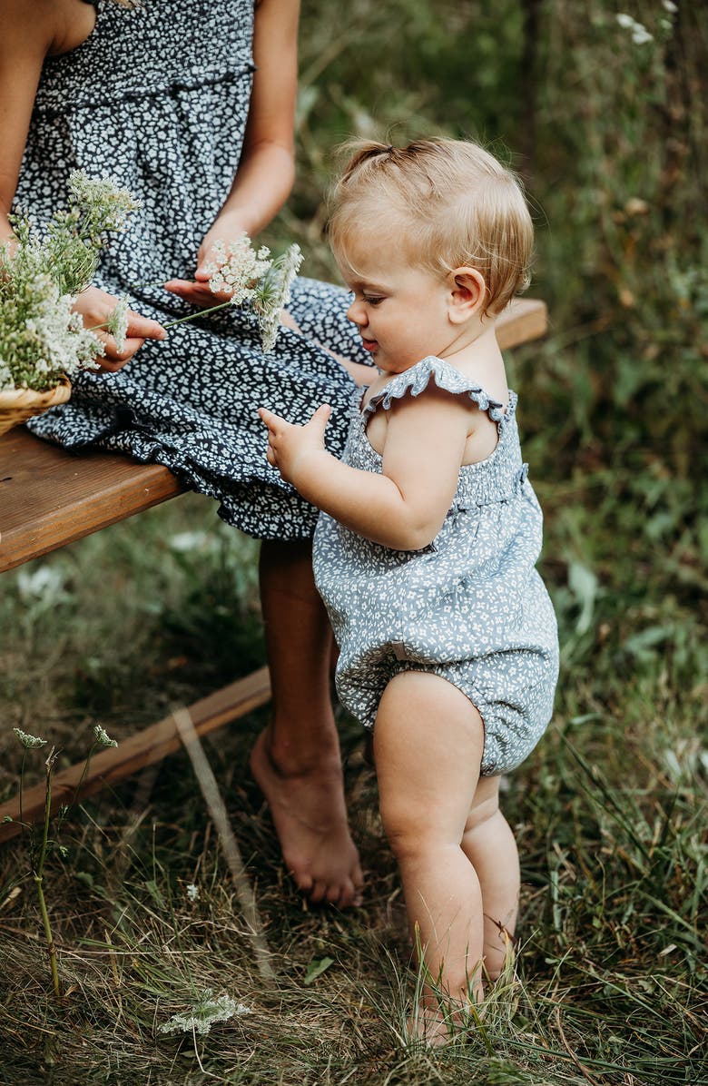 BLUEBERRY FLORAL SLEEVELESS BUBBLE - ORGANIC COTTON MUSLIN