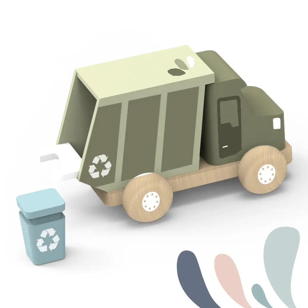WOODEN GARBAGE TRUCK