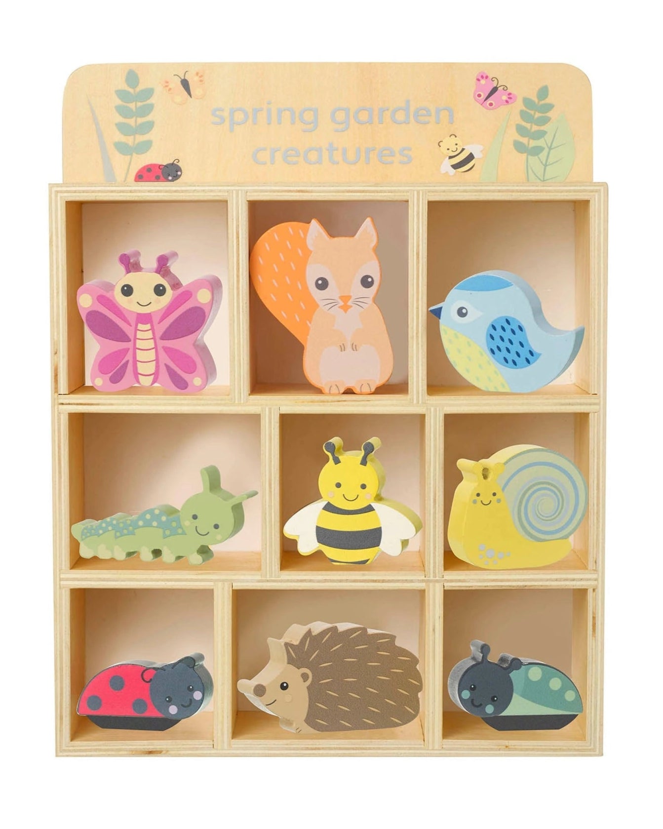 SPRING GARDEN WOODEN CREATURE SHELF