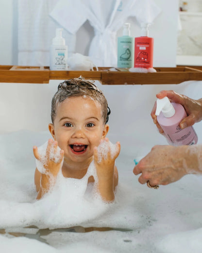 ALL NATURAL SHAMPOO, BODY WASH, + BUBBLES