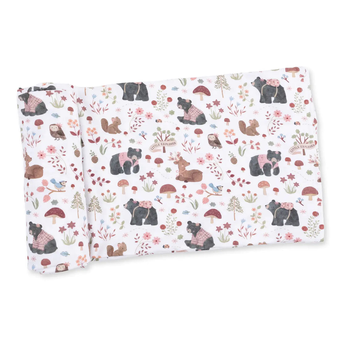 SWADDLE BLANKET - PINK SOUTHERN WOODLAND