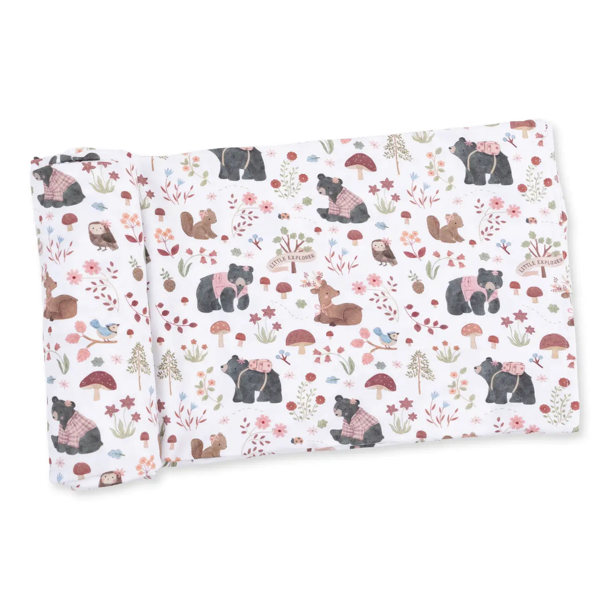 SWADDLE BLANKET - PINK SOUTHERN WOODLAND