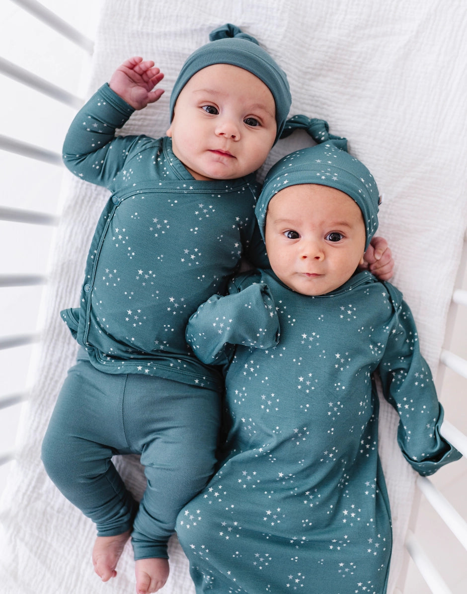 STARLIT SKY KNOTTED GOWN + HAT SET