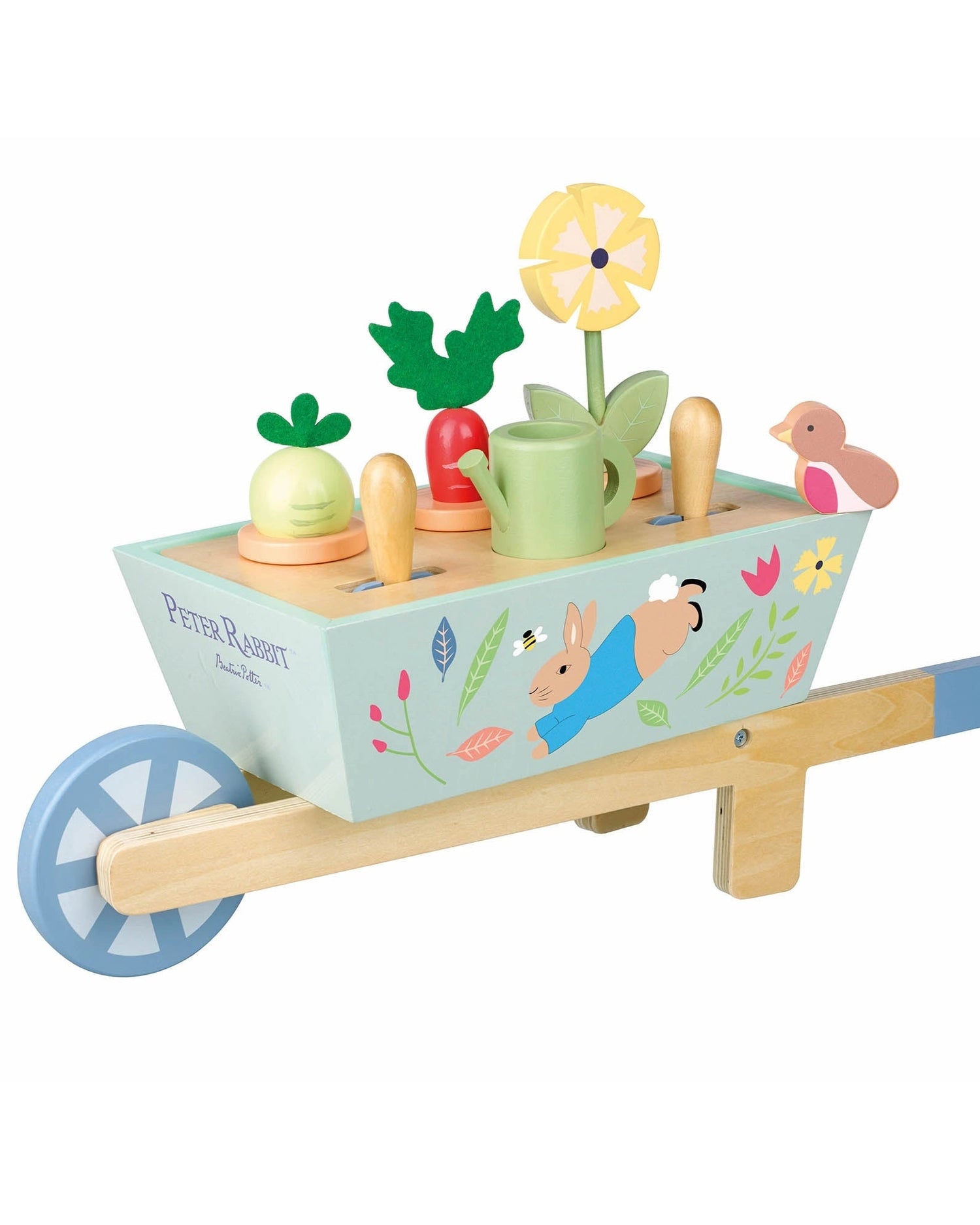 PETER RABBIT WOODEN WHEELBARROW