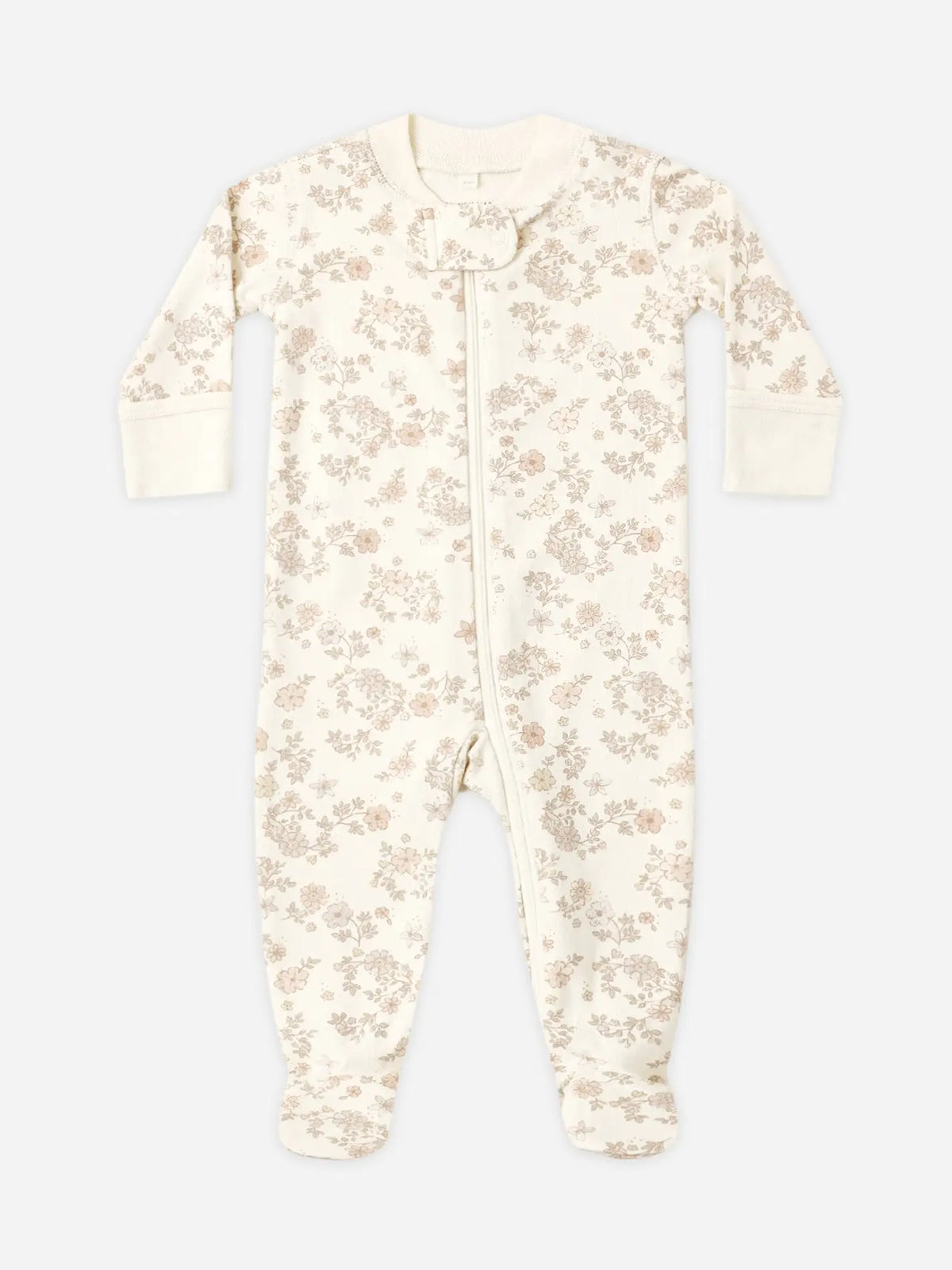 ZIP LONG SLEEVE SLEEPER FOOTIE - FLORAL VINE