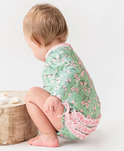 TEA ROSES LONG SLEEVE RASH GUARD