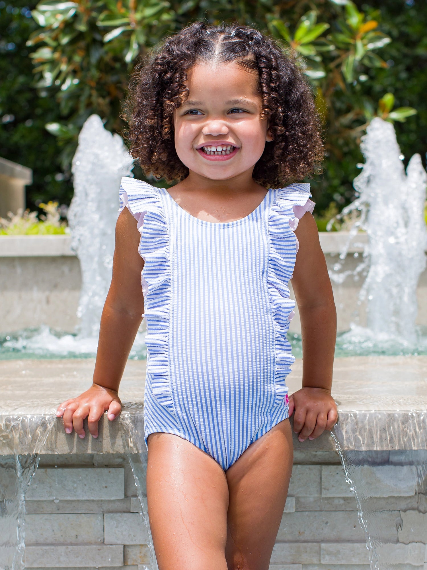 SEERSUCKER ONE PIECE SWIMSUIT-6/12M