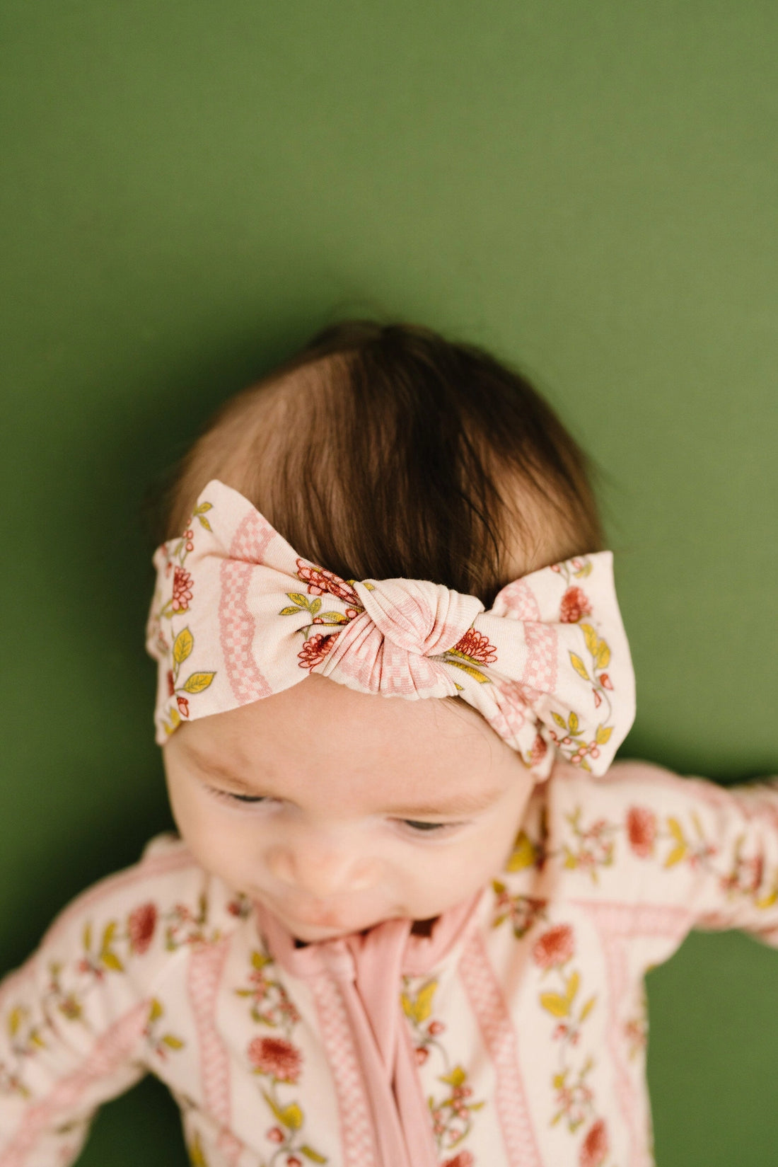 VINTAGE FLORAL STRIPE BAMBOO HEADBAND