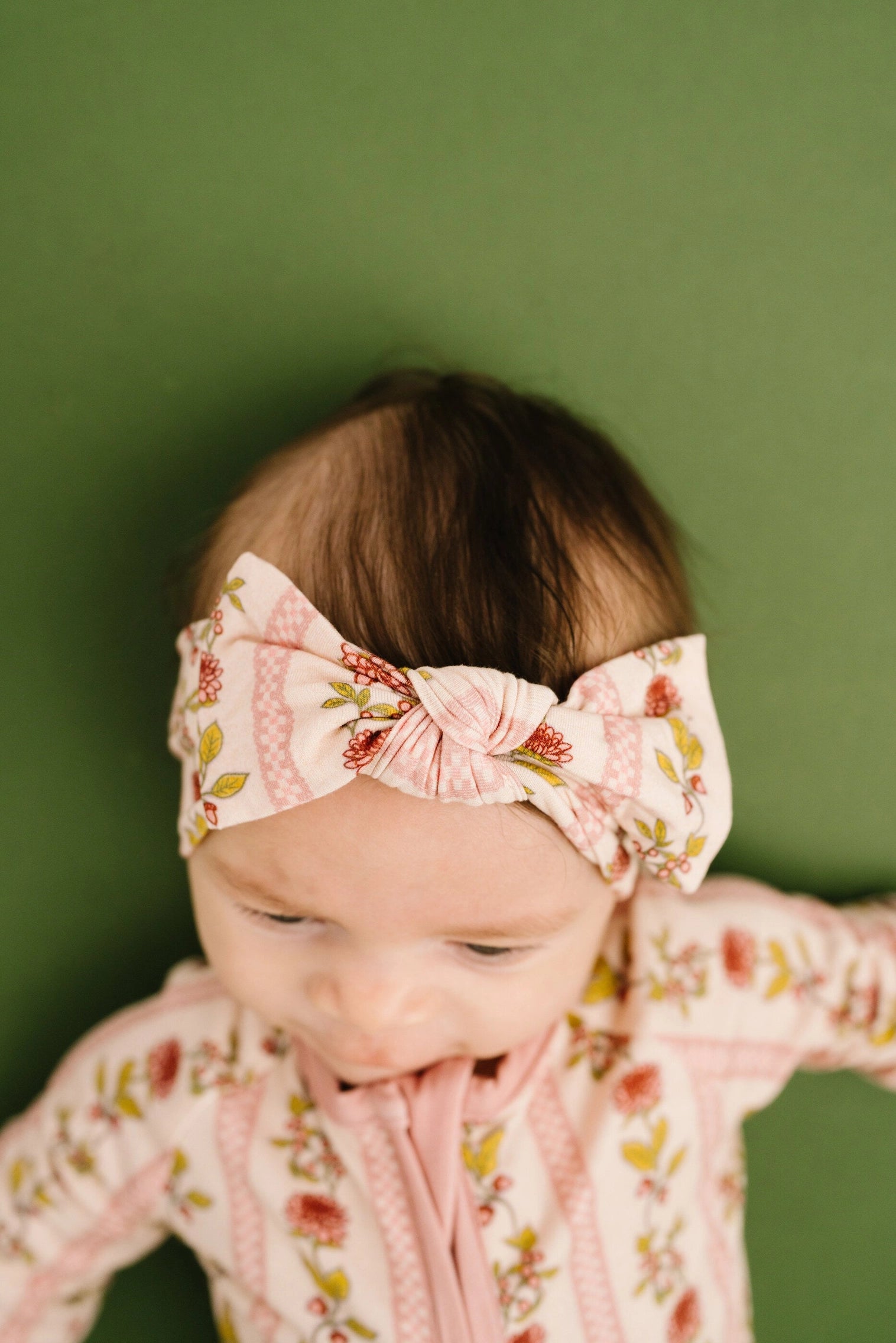 VINTAGE FLORAL STRIPE BAMBOO HEADBAND