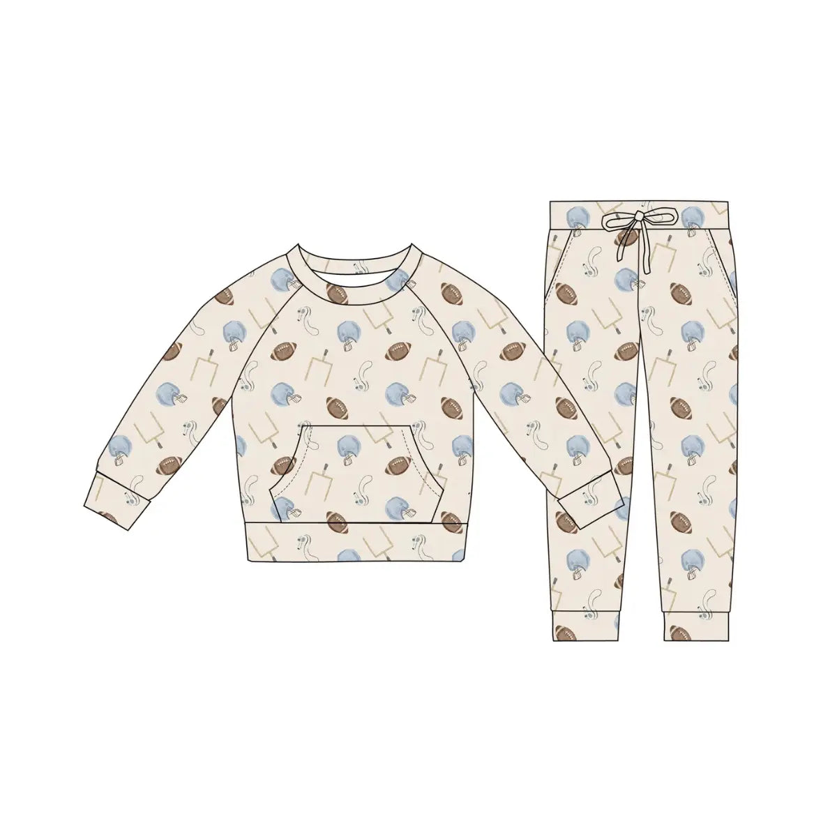 BAMBOO TERRY SWEAT SET - FOOTBALL