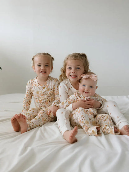 FLOWER FIELDS ZIP PAJAMAS