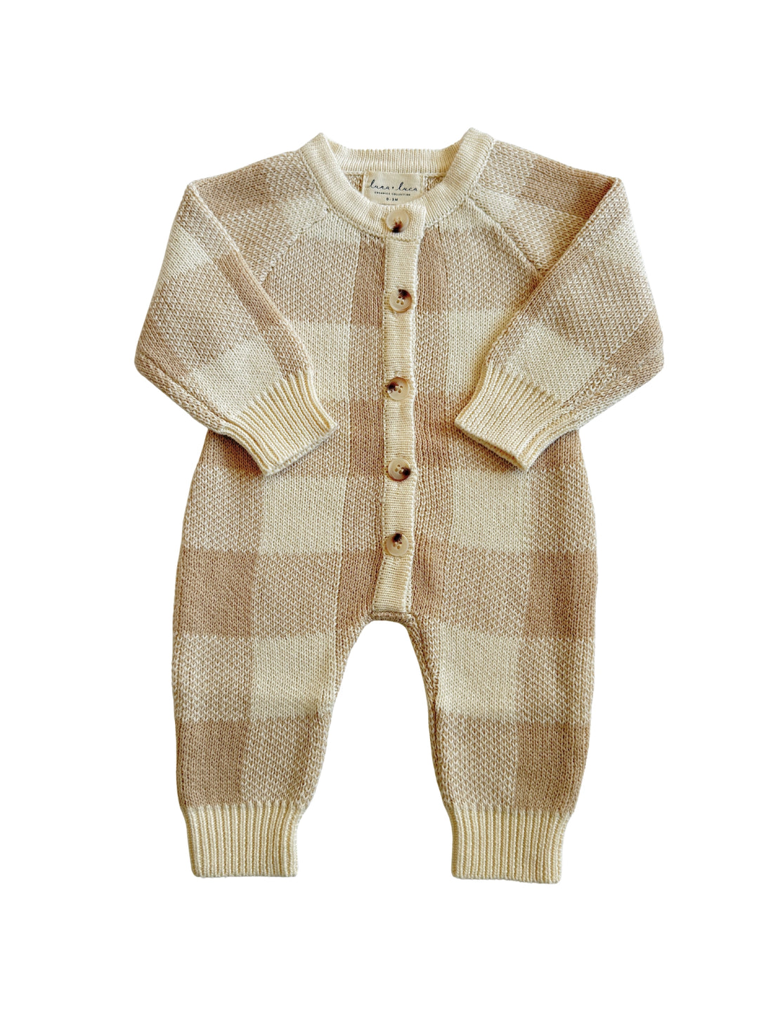 GINGHAM KNIT JUMSUIT