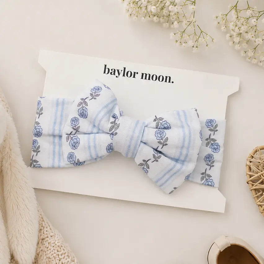 BLUE COTTAGE ROSE HEAD WRAP