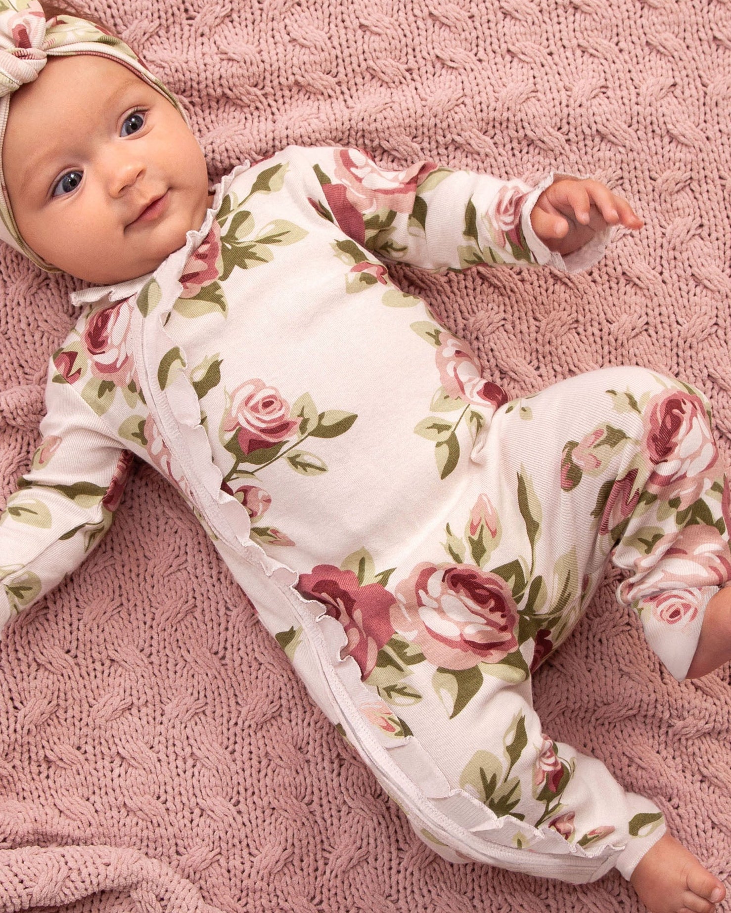 CABBAGE ROSE ROMPER - ZIPPERED