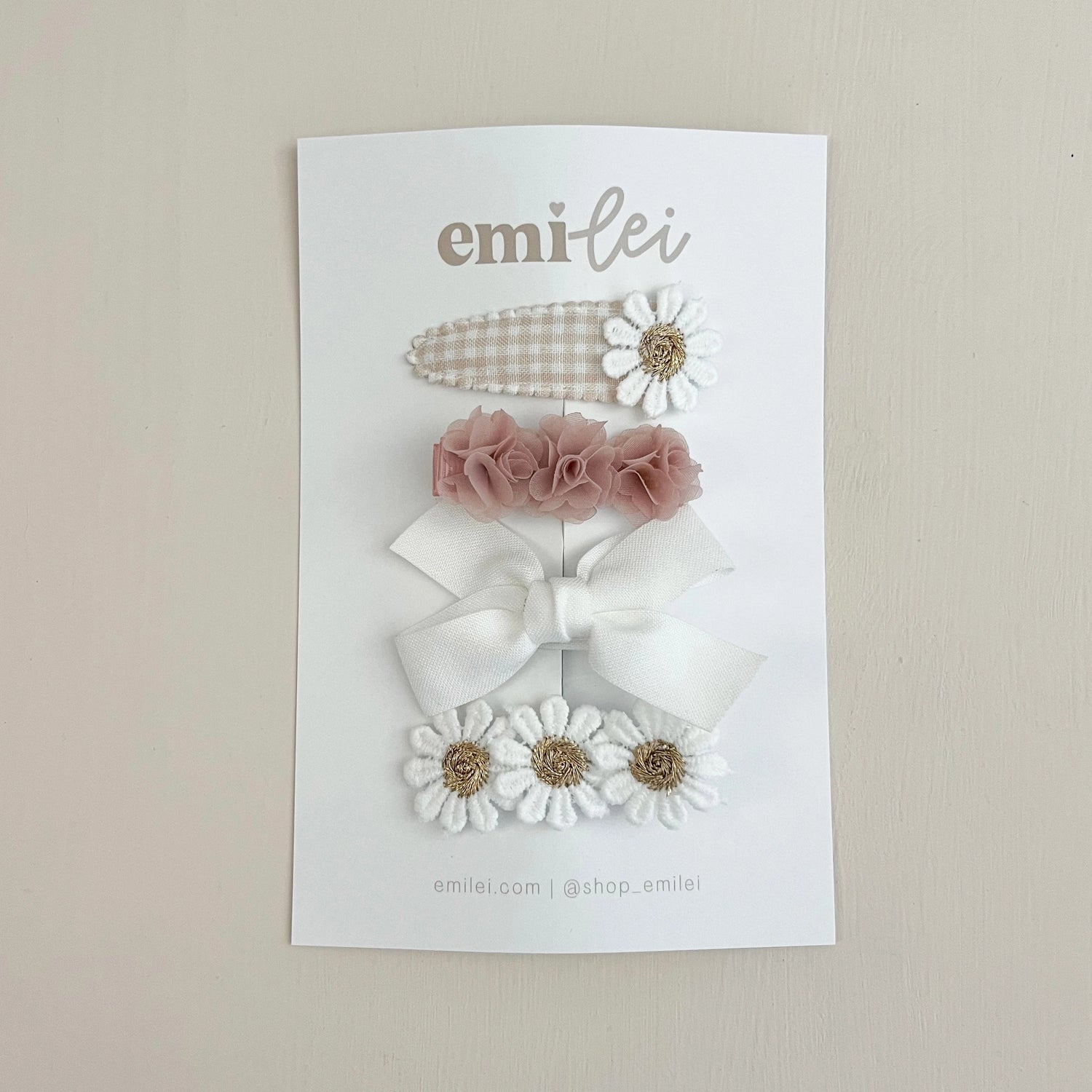 NEUTRAL BLOOMS HAIR CLIP SET
