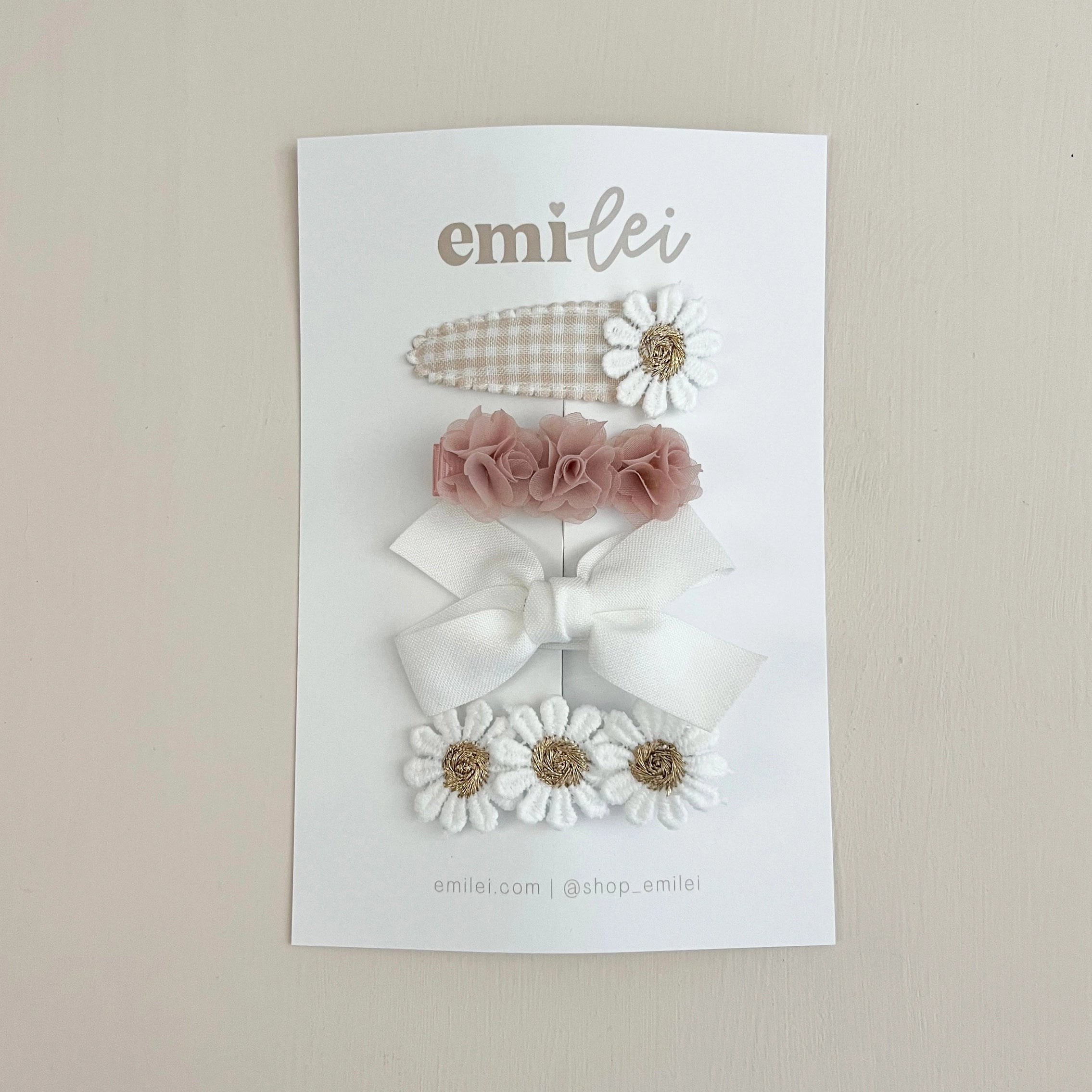 NEUTRAL BLOOMS HAIR CLIP SET