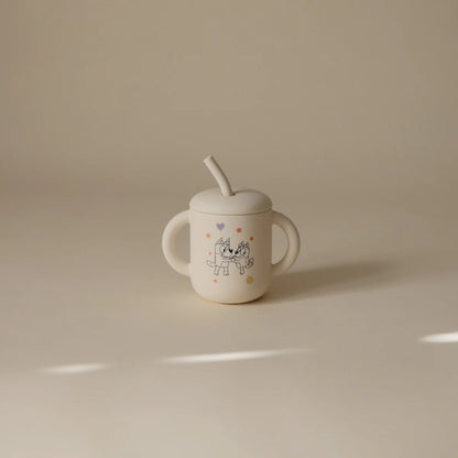 BLUEY X MUSHIE SILICONE TRAINING CUP + STRAW
