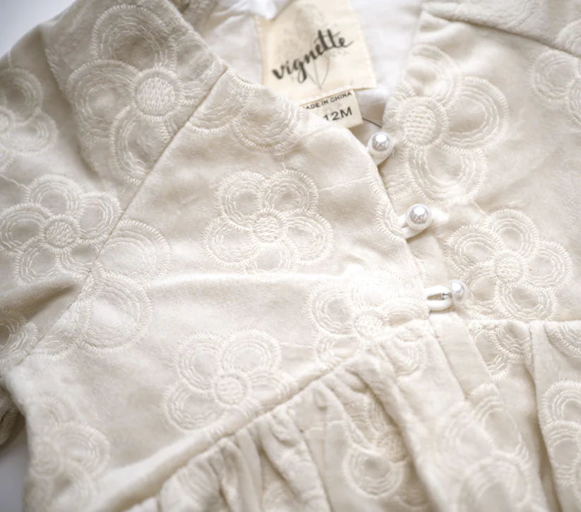 JUNIPER DRESS - EMBROIDERED CREAM